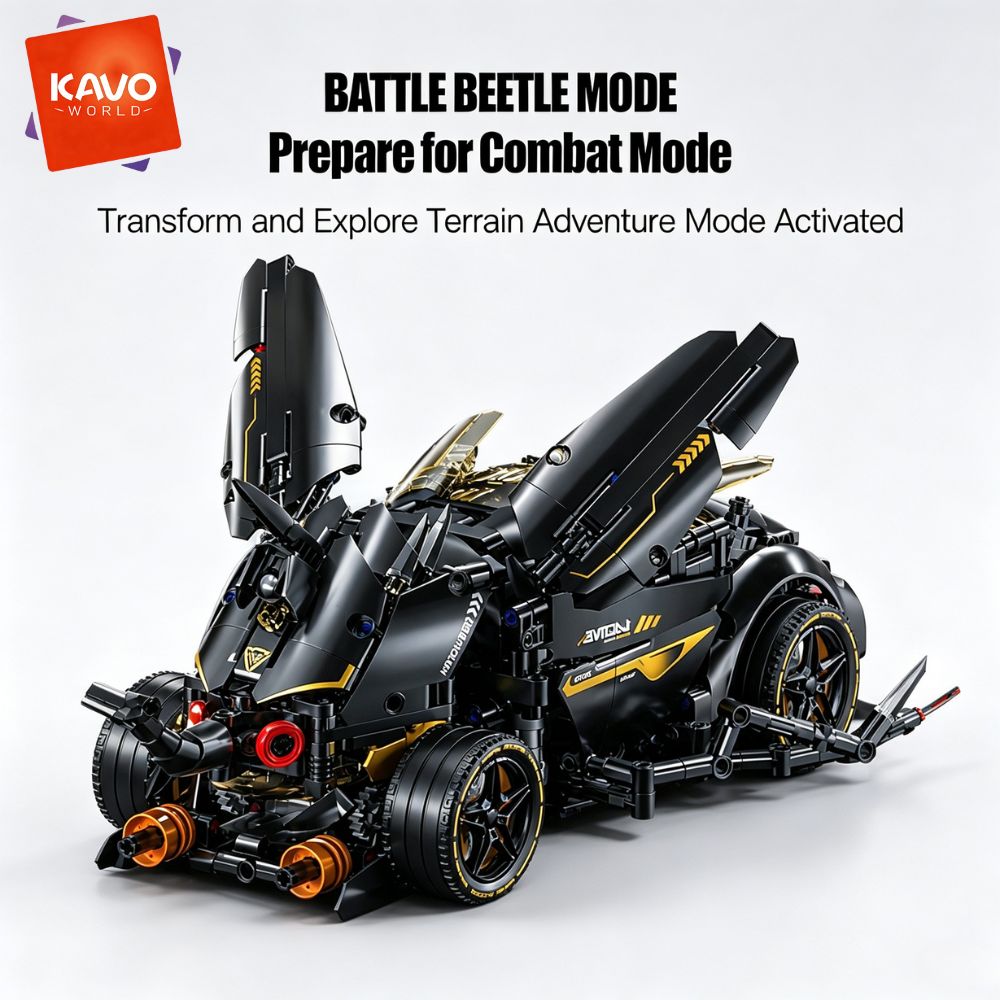 Stem Robotics Kit - KAVOWORLD 1248 st. MOC Zwarte Raceauto