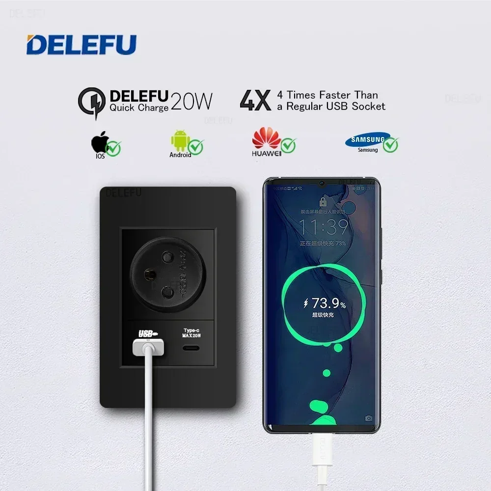 DELEFU Zwart Vertragende PC Is - Smart Light Switch Wifi recensie en prijs